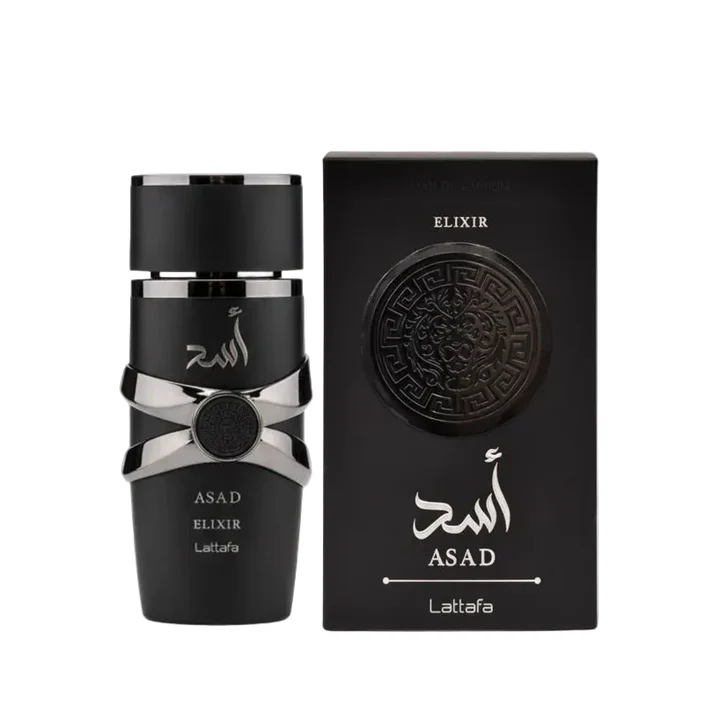 Lattafa_Asad_Elixir_Eau_de_Parfum_100ml Conjunto de perfumes femininos Lattafa Yara Tous de 3 unidades, volume ... - Image 1