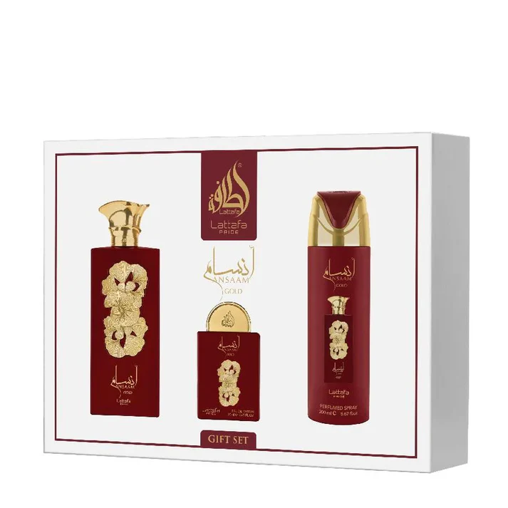 Lattafa_Pride_Giftset_Ansaam_Gold_Eau_de_Parfum_100_ml_Deo-1 Conjunto de presente Ansaam Gold Eau de Parfum 100 ml - Image 1